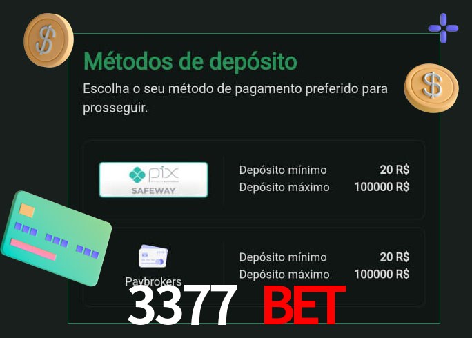 O cassino 3377 bet oferece uma grande variedade de métodos de pagamento
